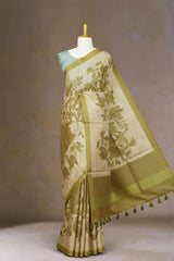 Tussar green silk weave