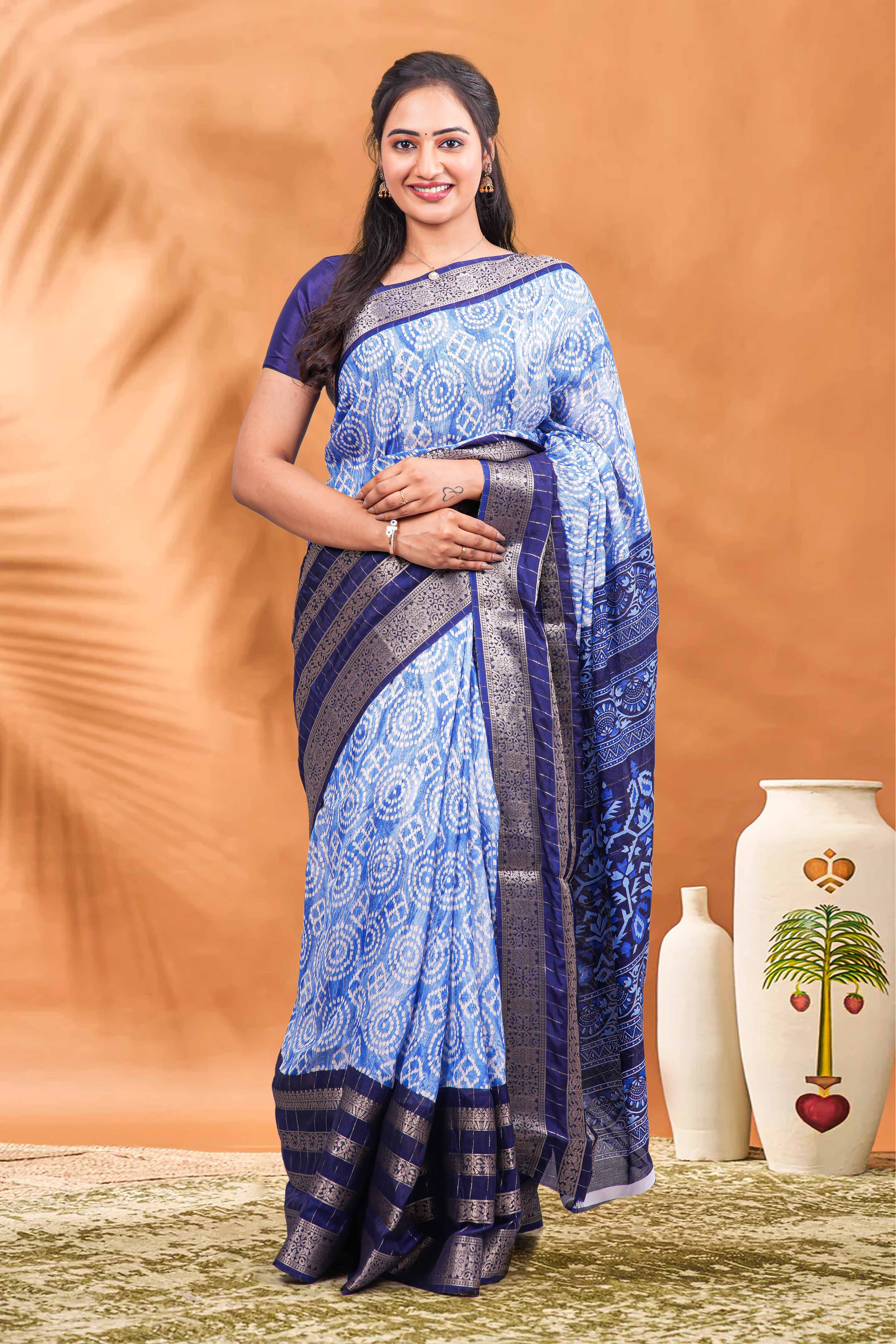 Vibrant festive blue drape