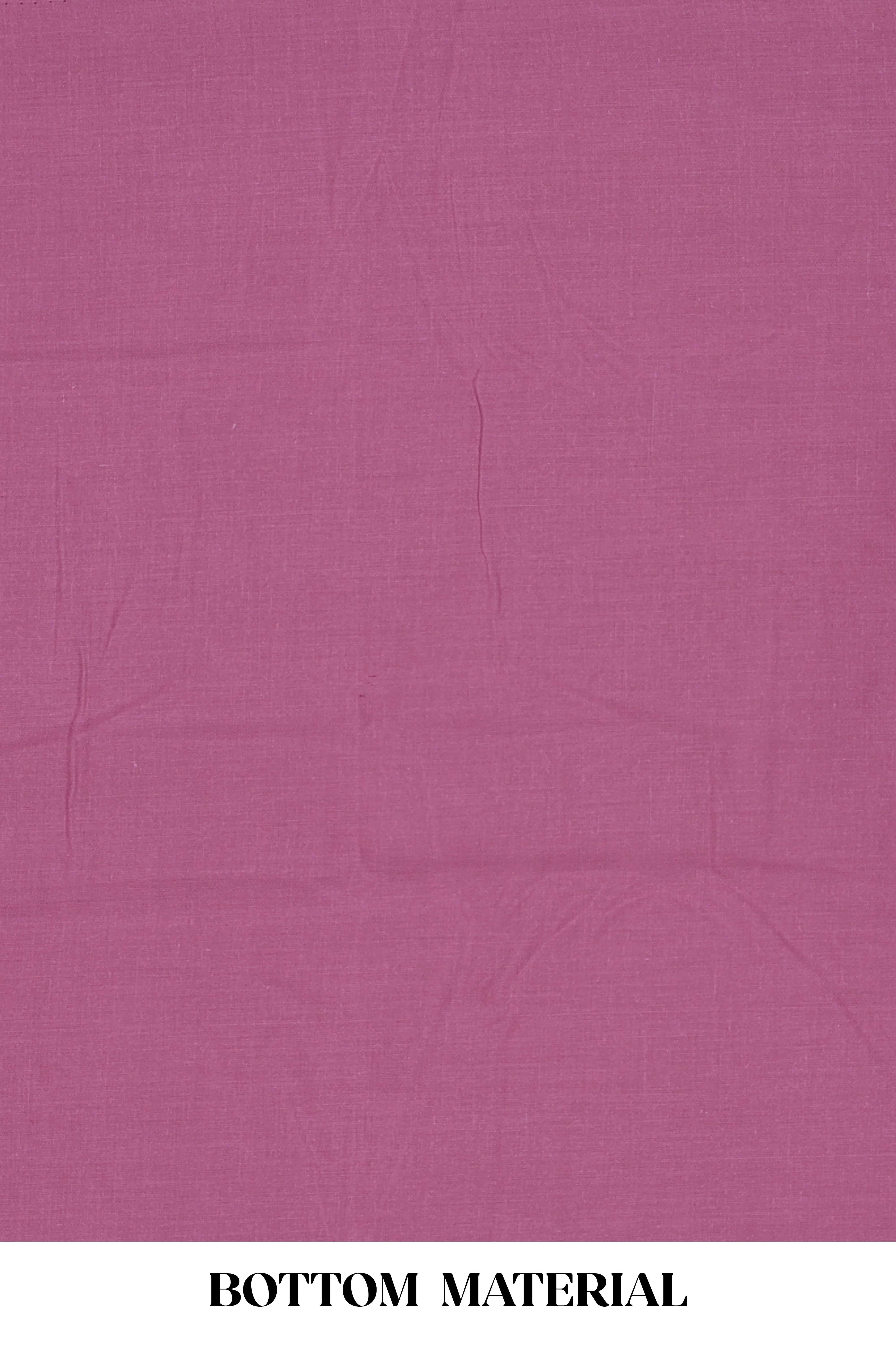 Violet cotton thread work suit