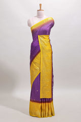 Violet dola silk floral motif saree