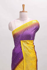 Violet dola silk ikkat pallu saree