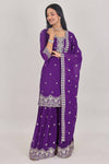 Violet floral sharara set