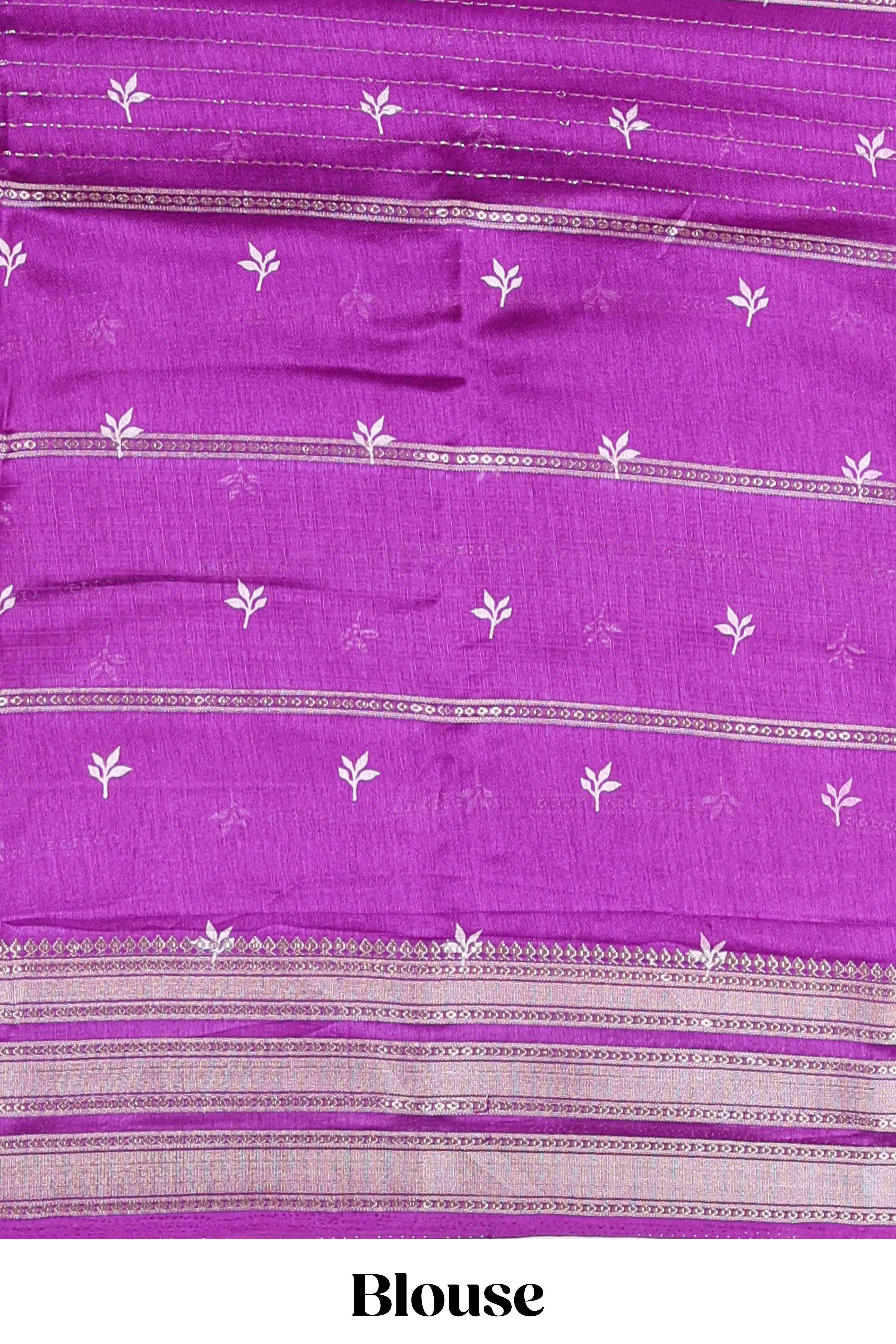 Violet moss chiffon festive saree