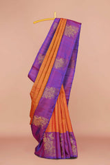 Violet pure silk saree