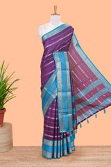 Violet silk woven fabric