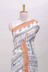 White contrast zari border