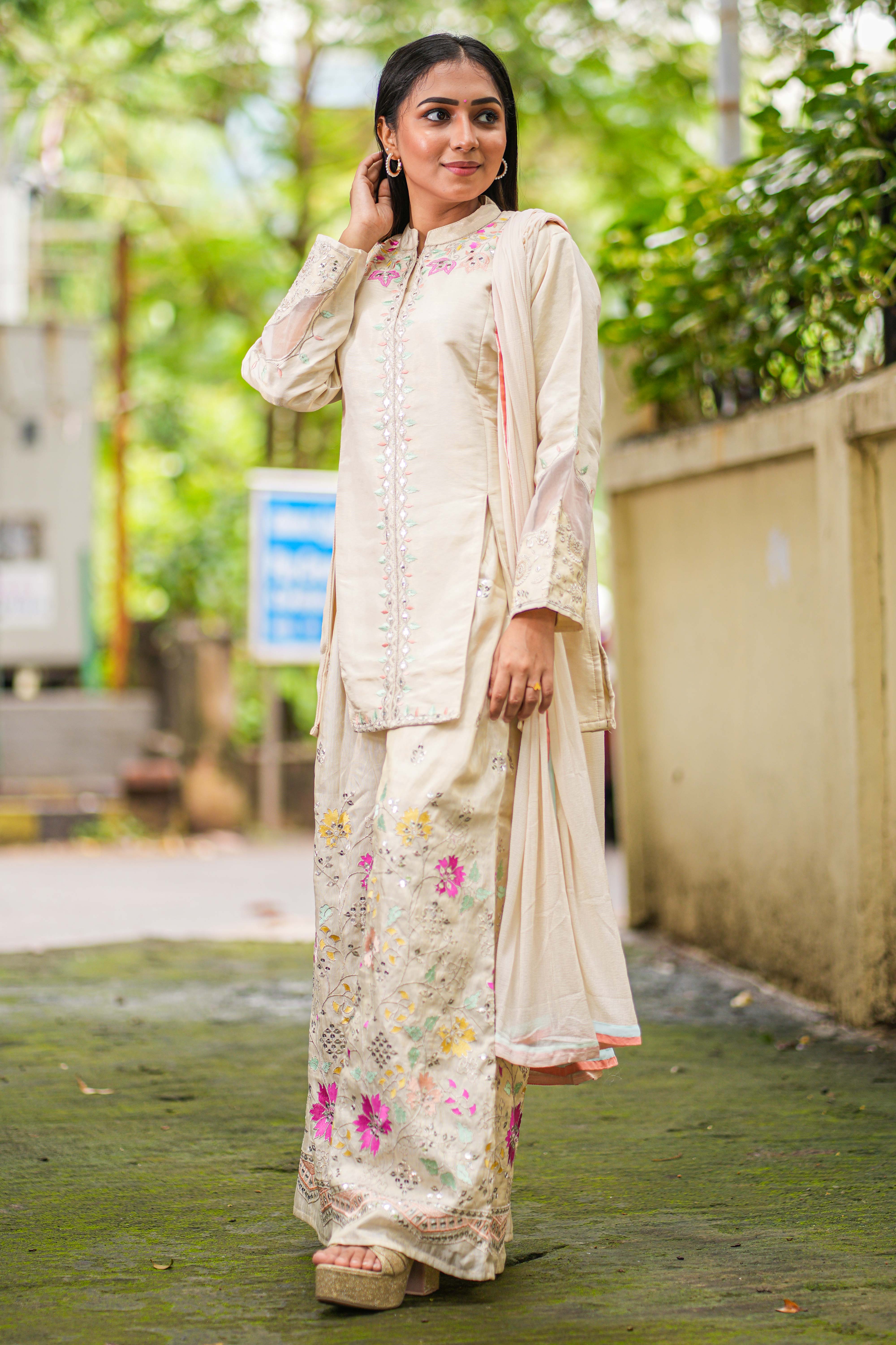 White indo western coord outfit