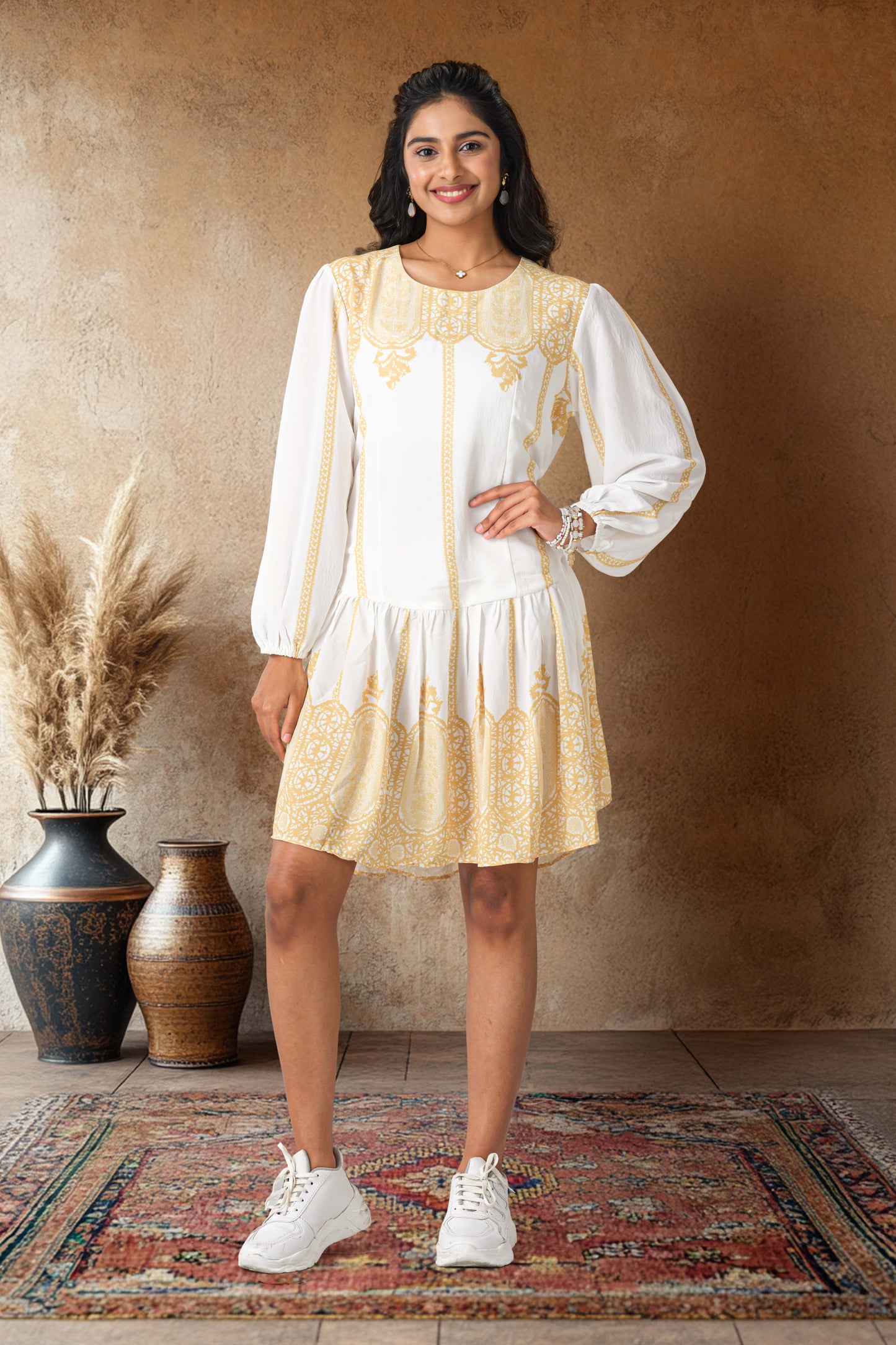 White modern western wear top