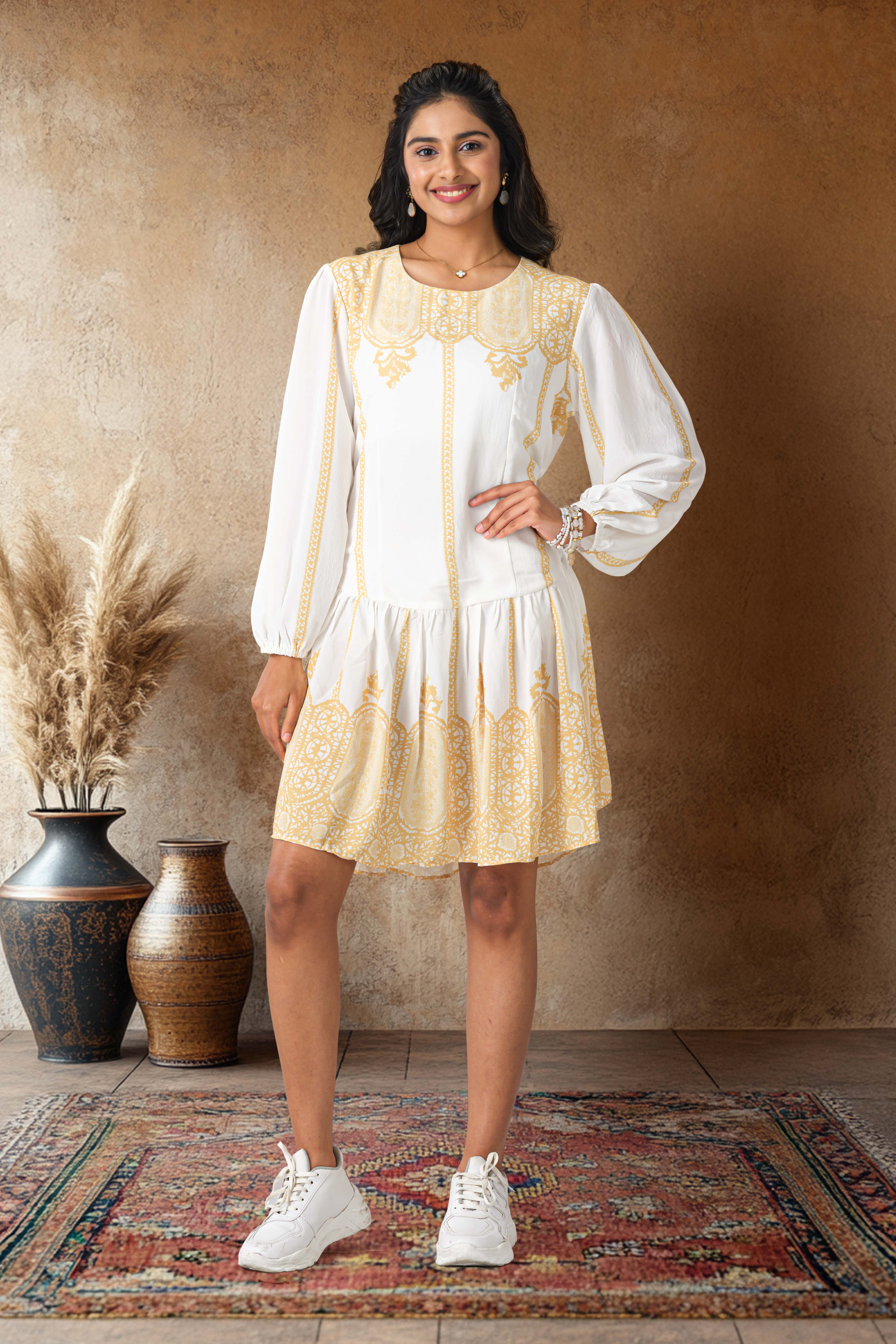 White modern western wear top