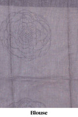 White printed linen drape