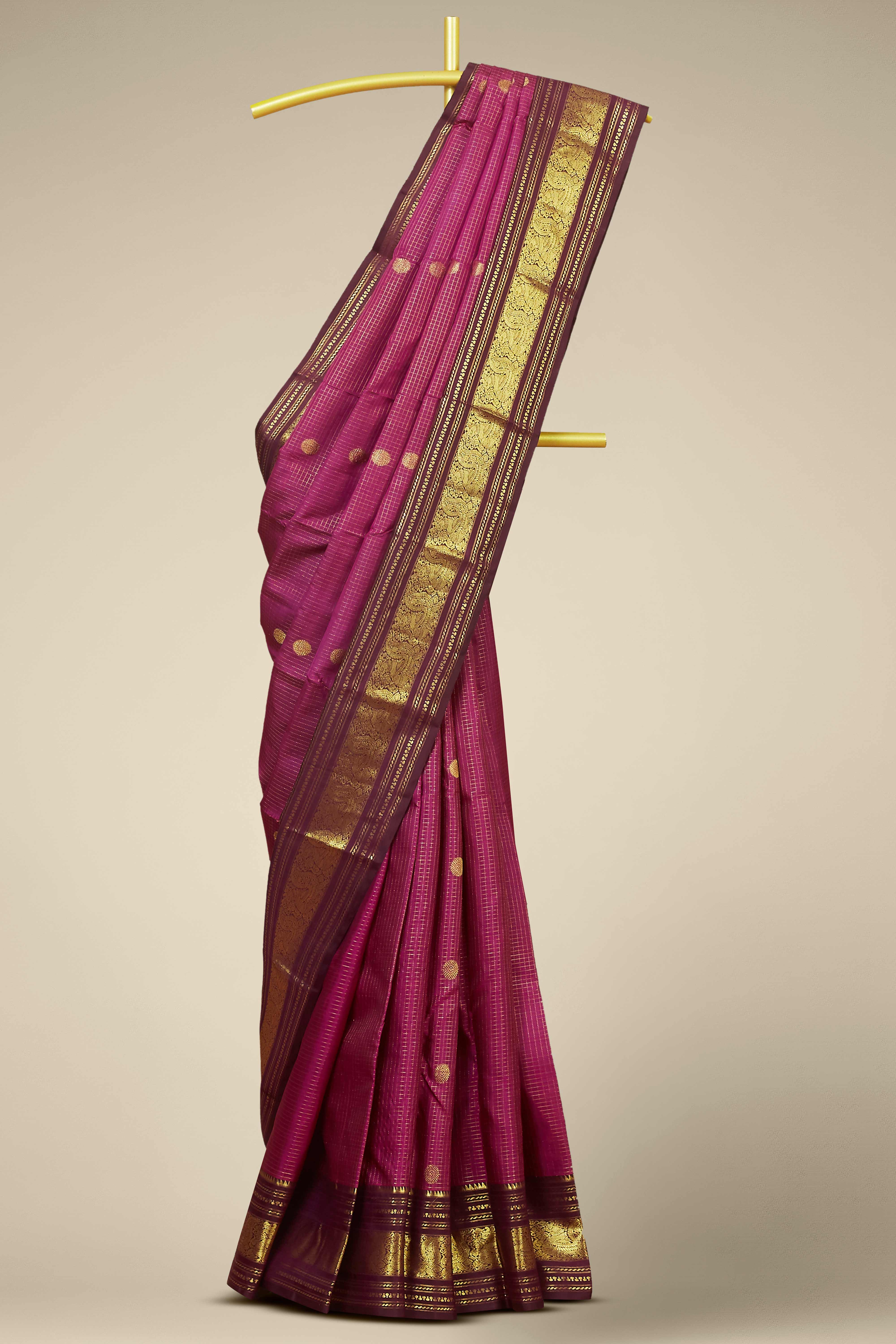 Wine Kanchipuram silk sarees