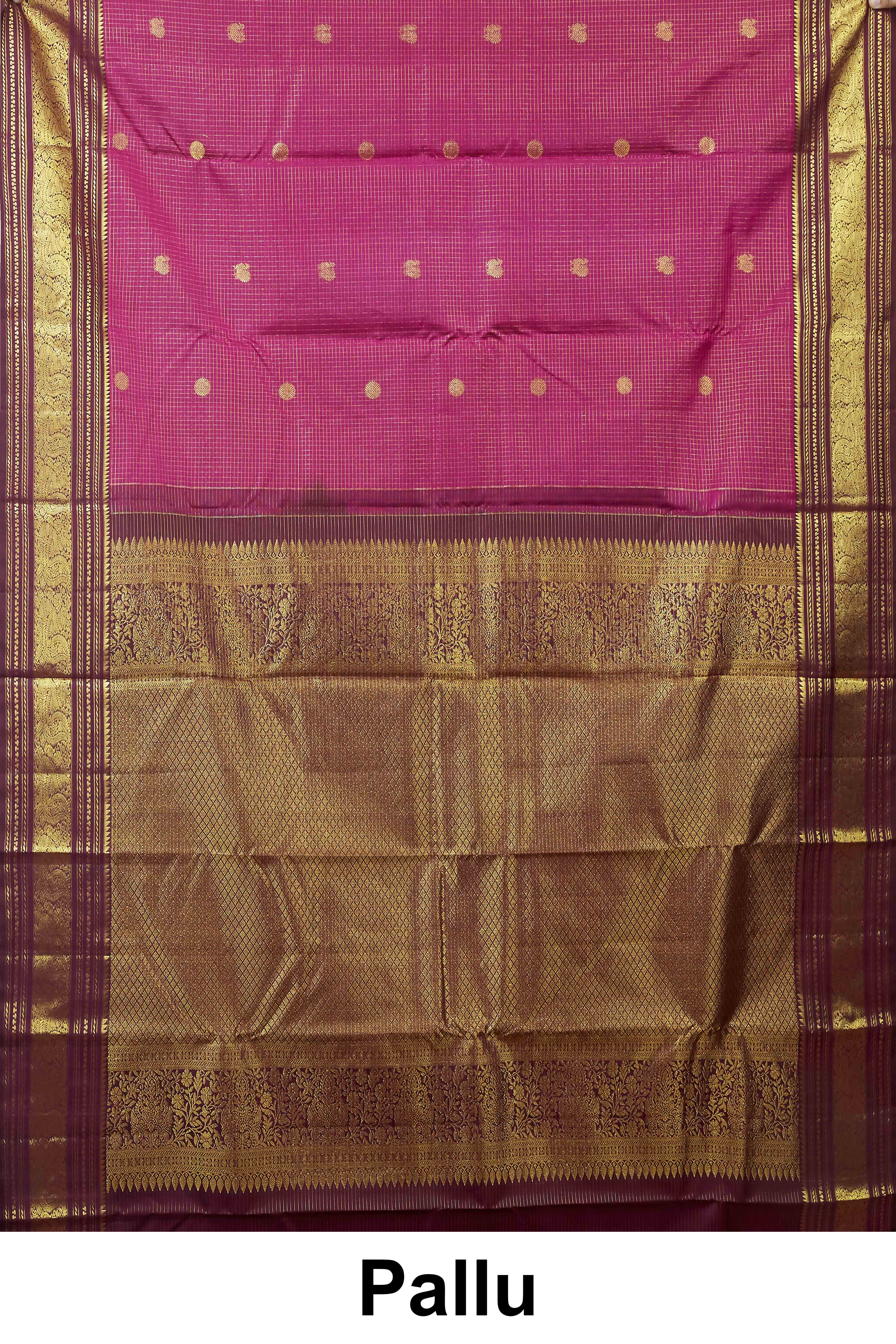 Wine silkssaree with olive border