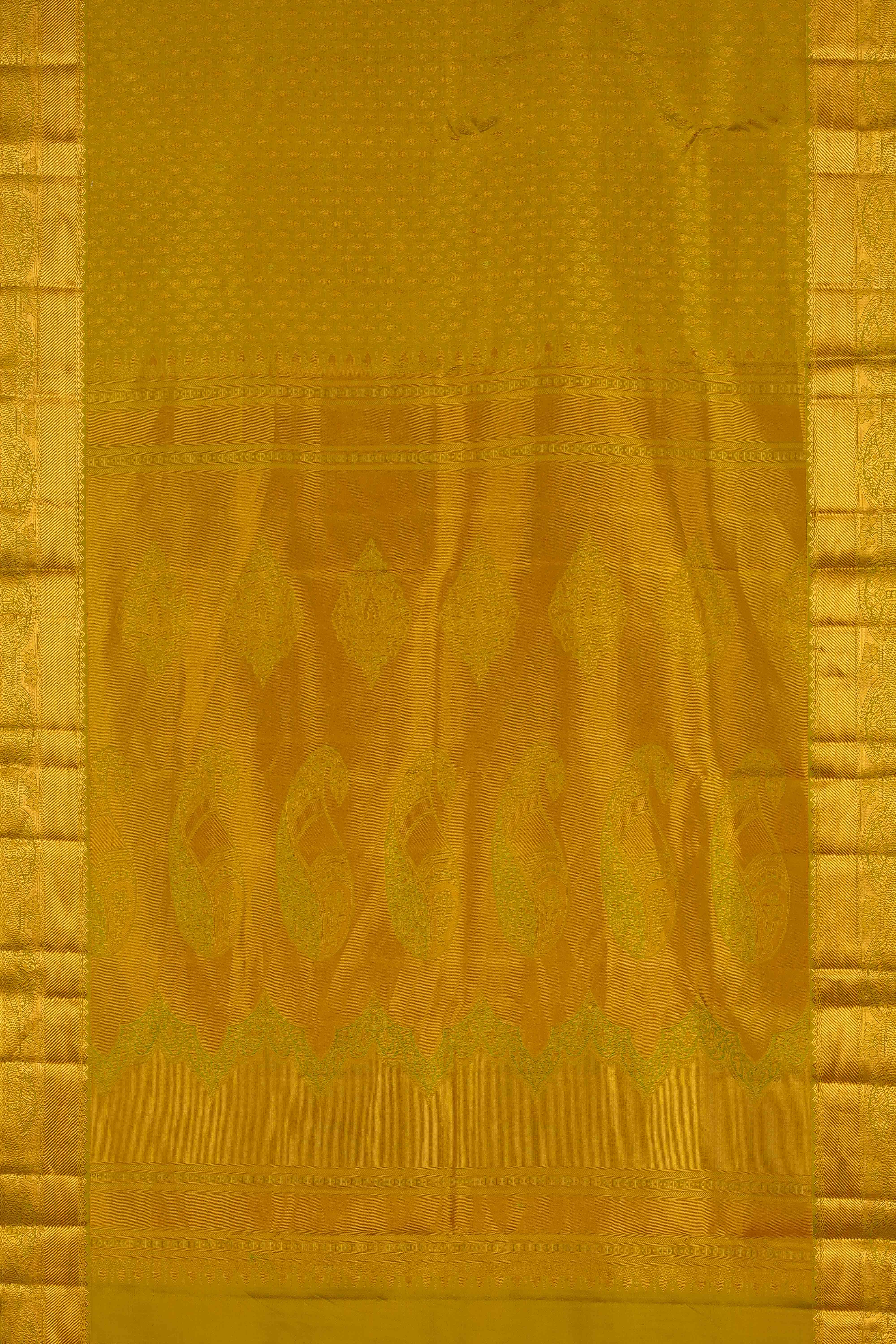 Yellow bridal silk saree
