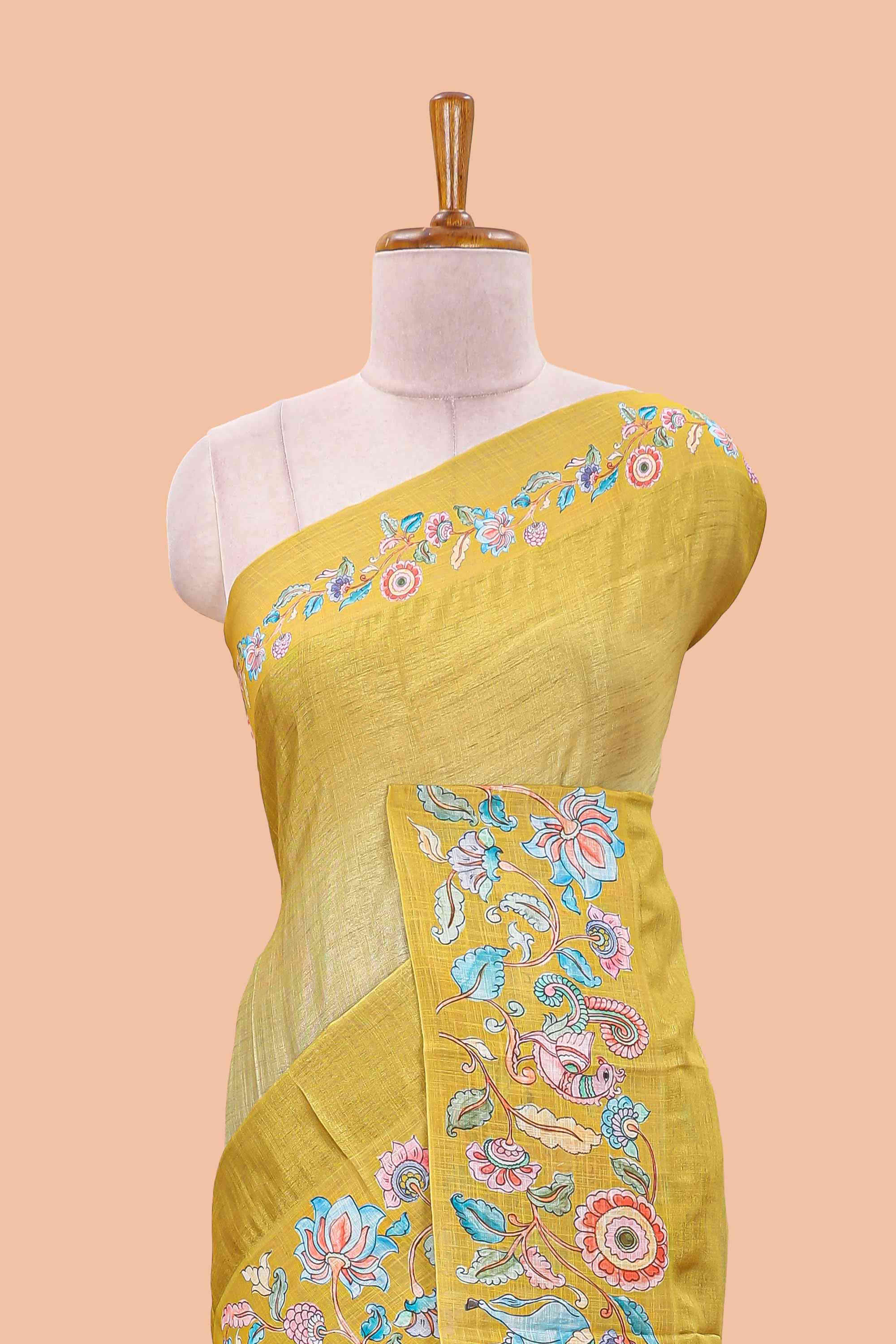 Yellow elegant floral saree