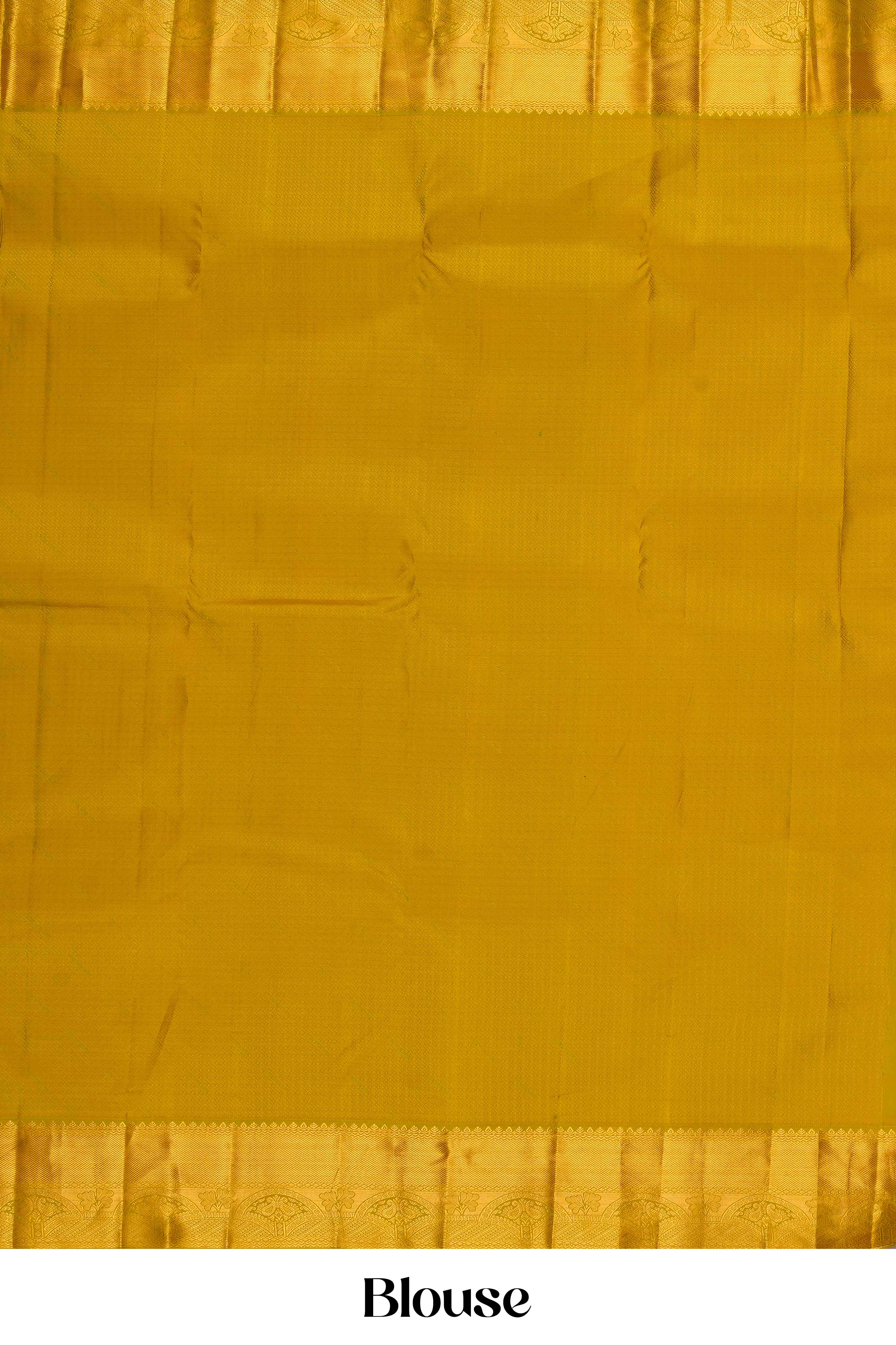 Yellow festive silk saree