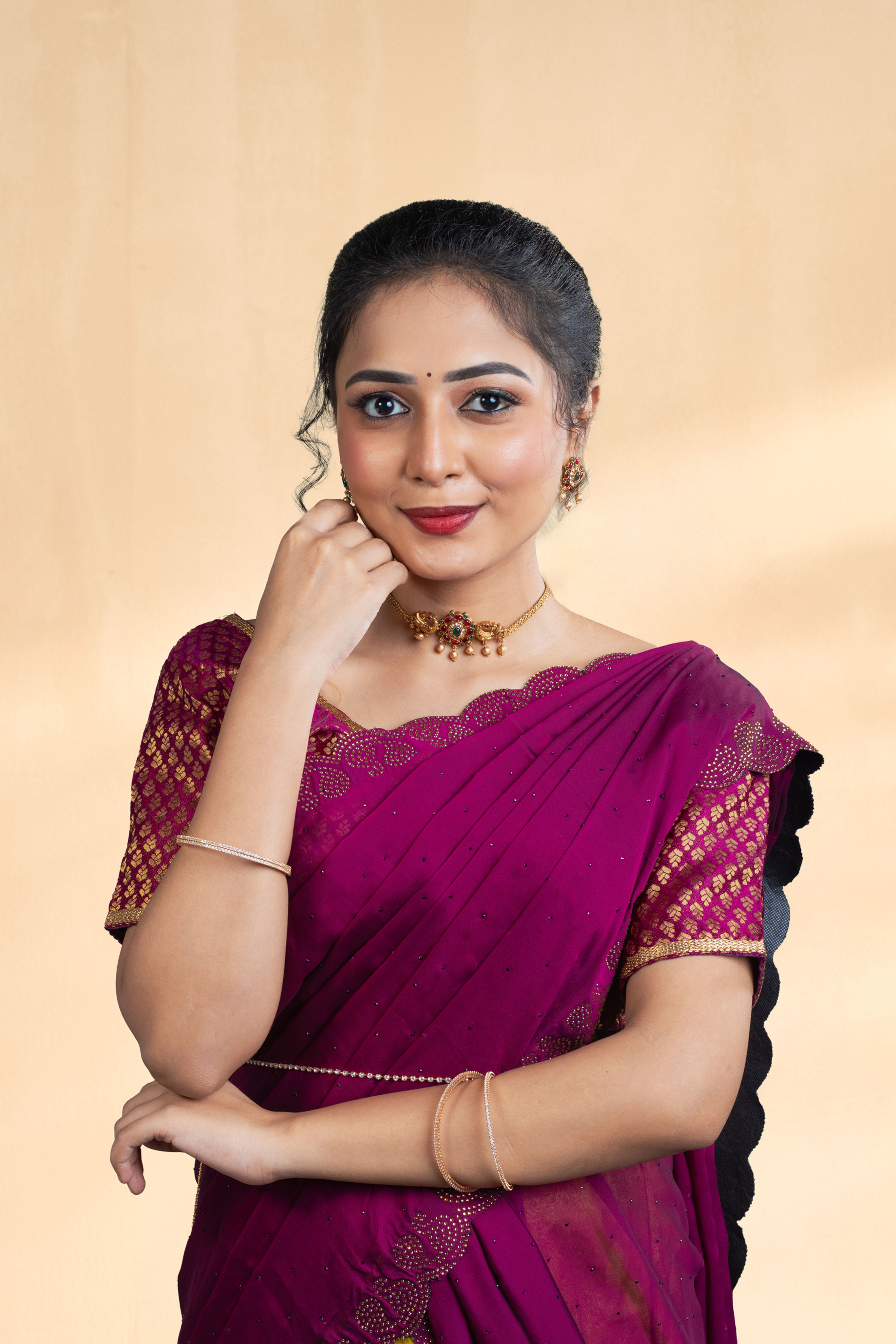 Yellow half saree set