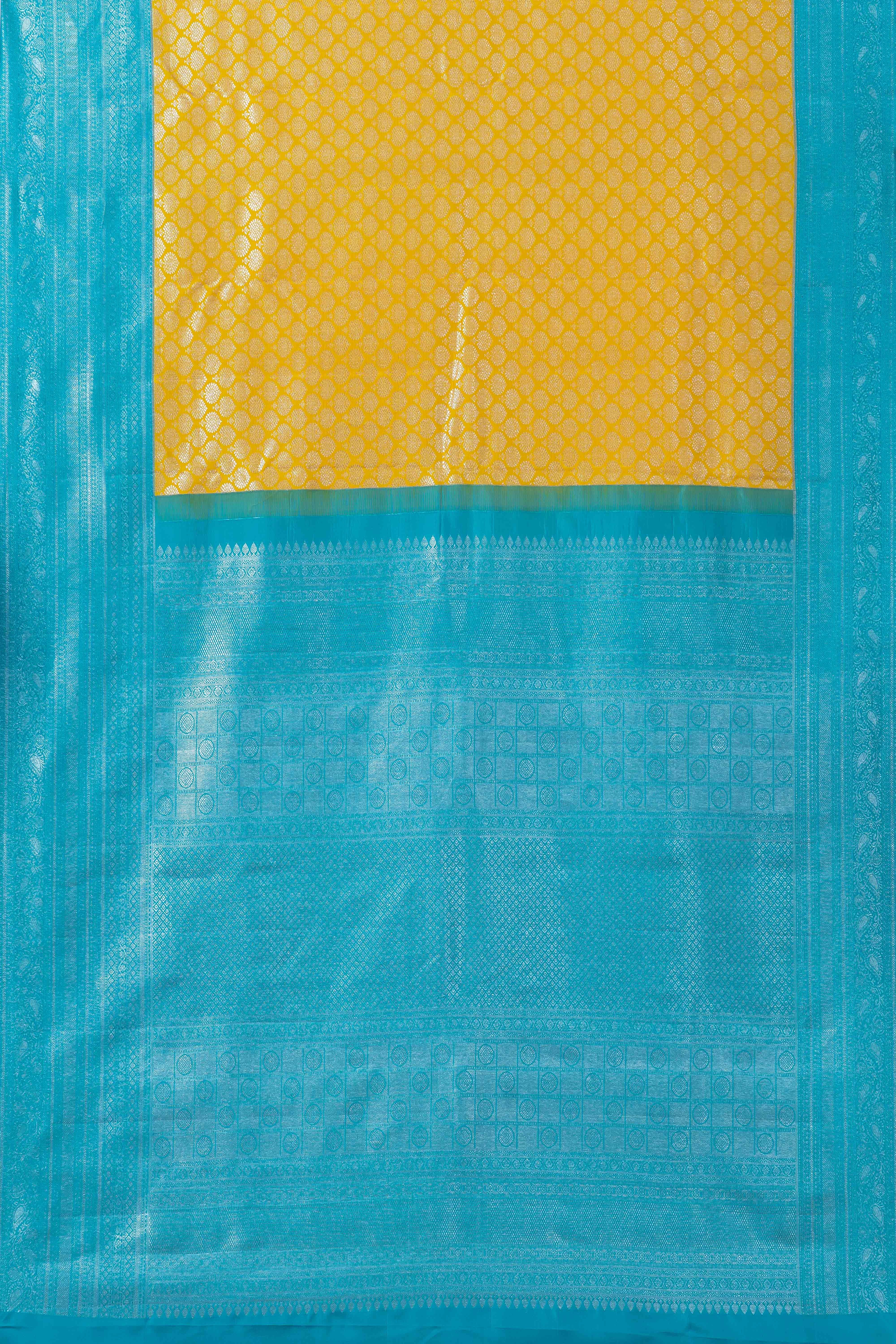Yellow jacquard silk saree