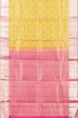 Yellow jacquard silks