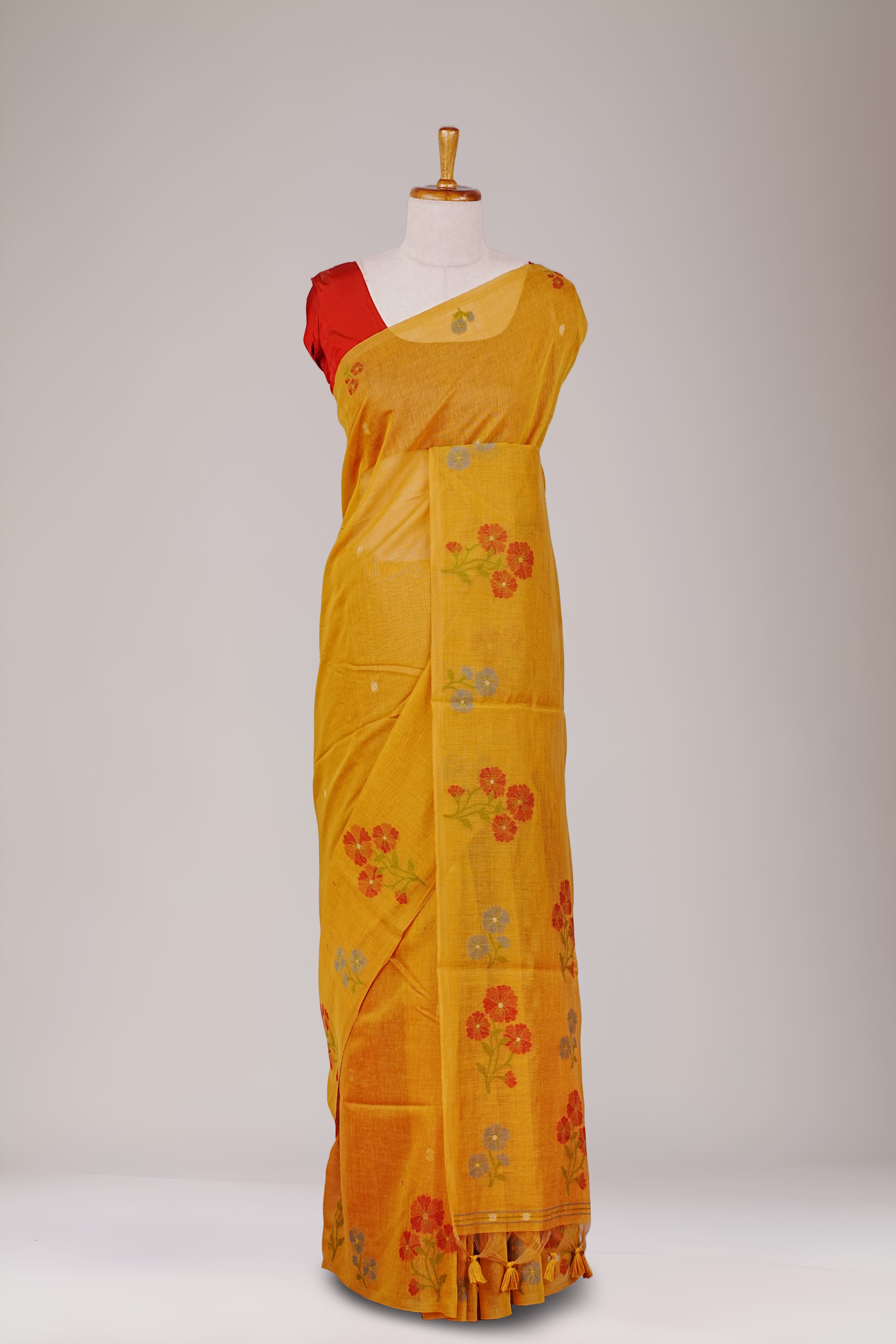 Yellow khadi cotton weave