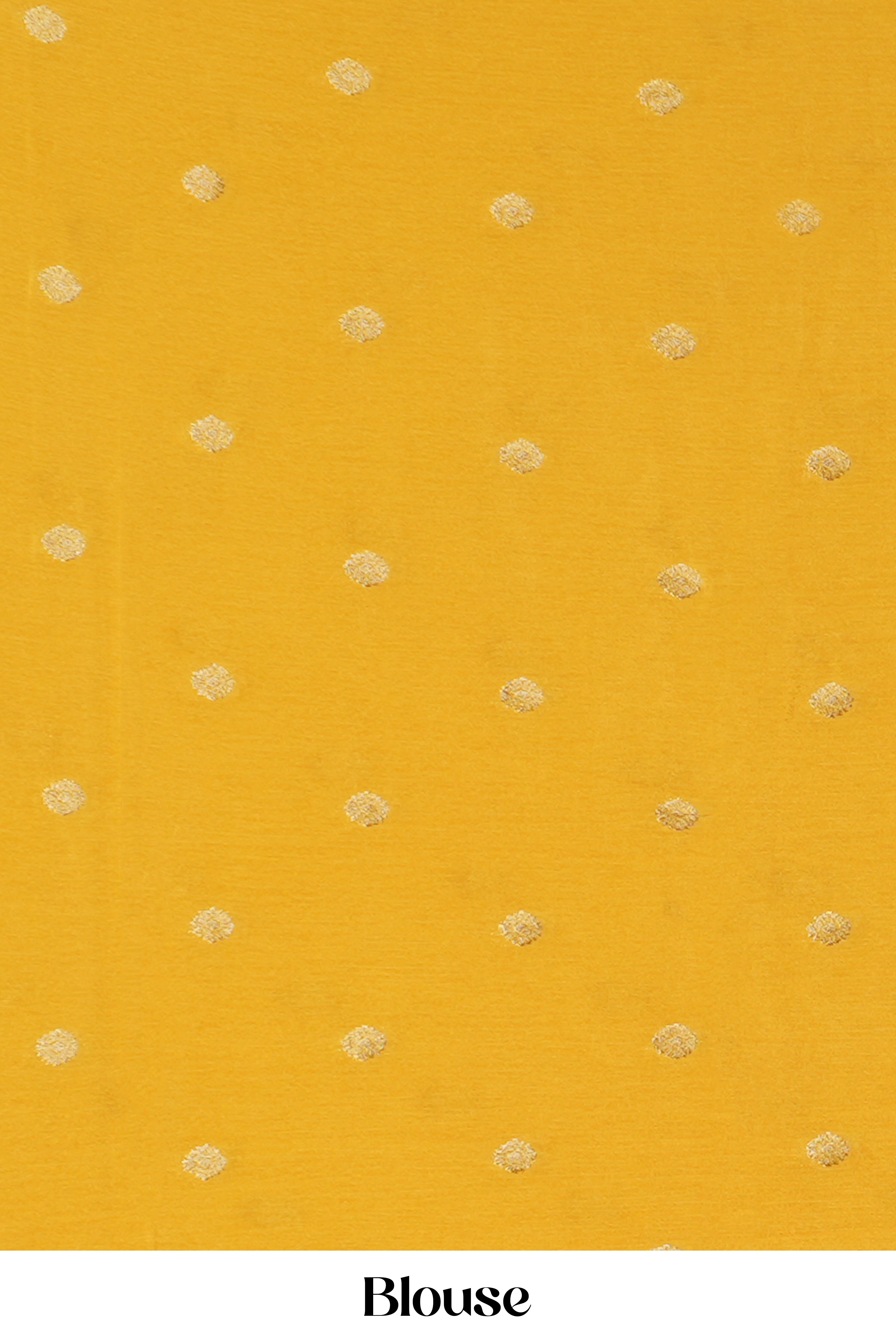 Yellow raw silk classic saree