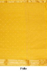 Yellow raw silk festive saree