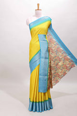 Yellow silk blend weave