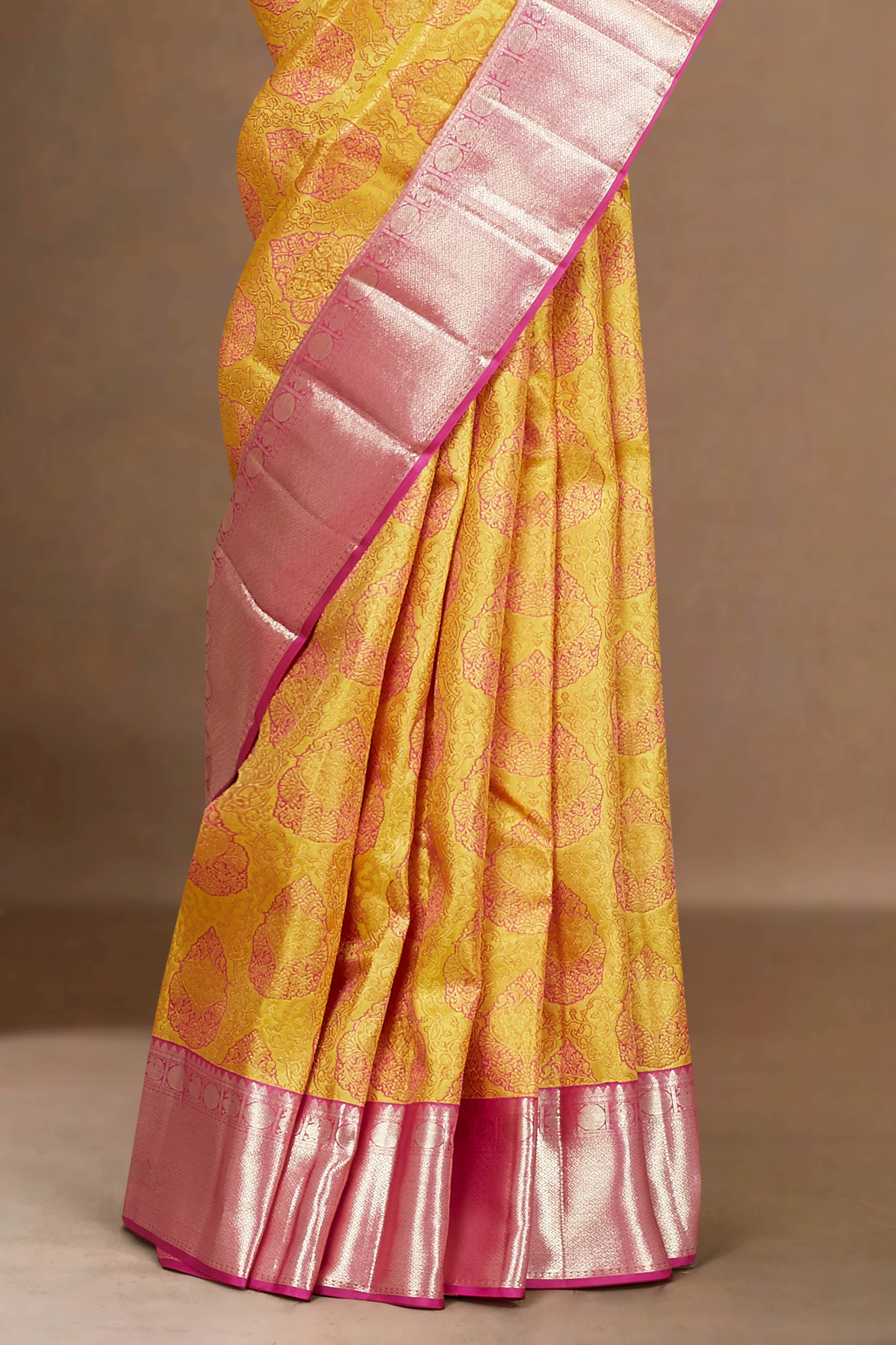 Yellow zari border sarees