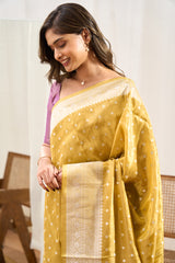 Zari butta detailing saree
