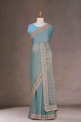 Zari embroidered detailing saree