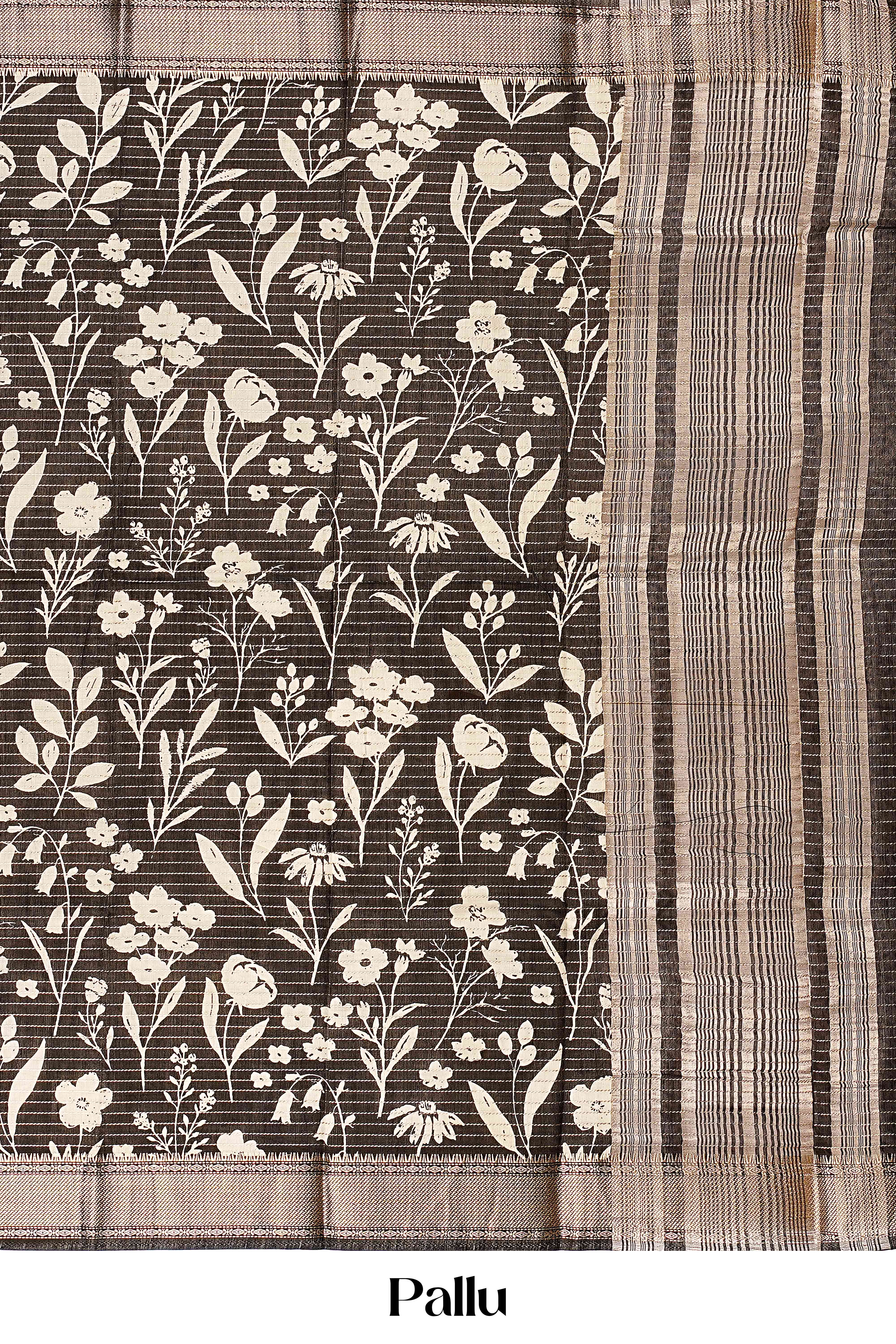 black and white saree pallu