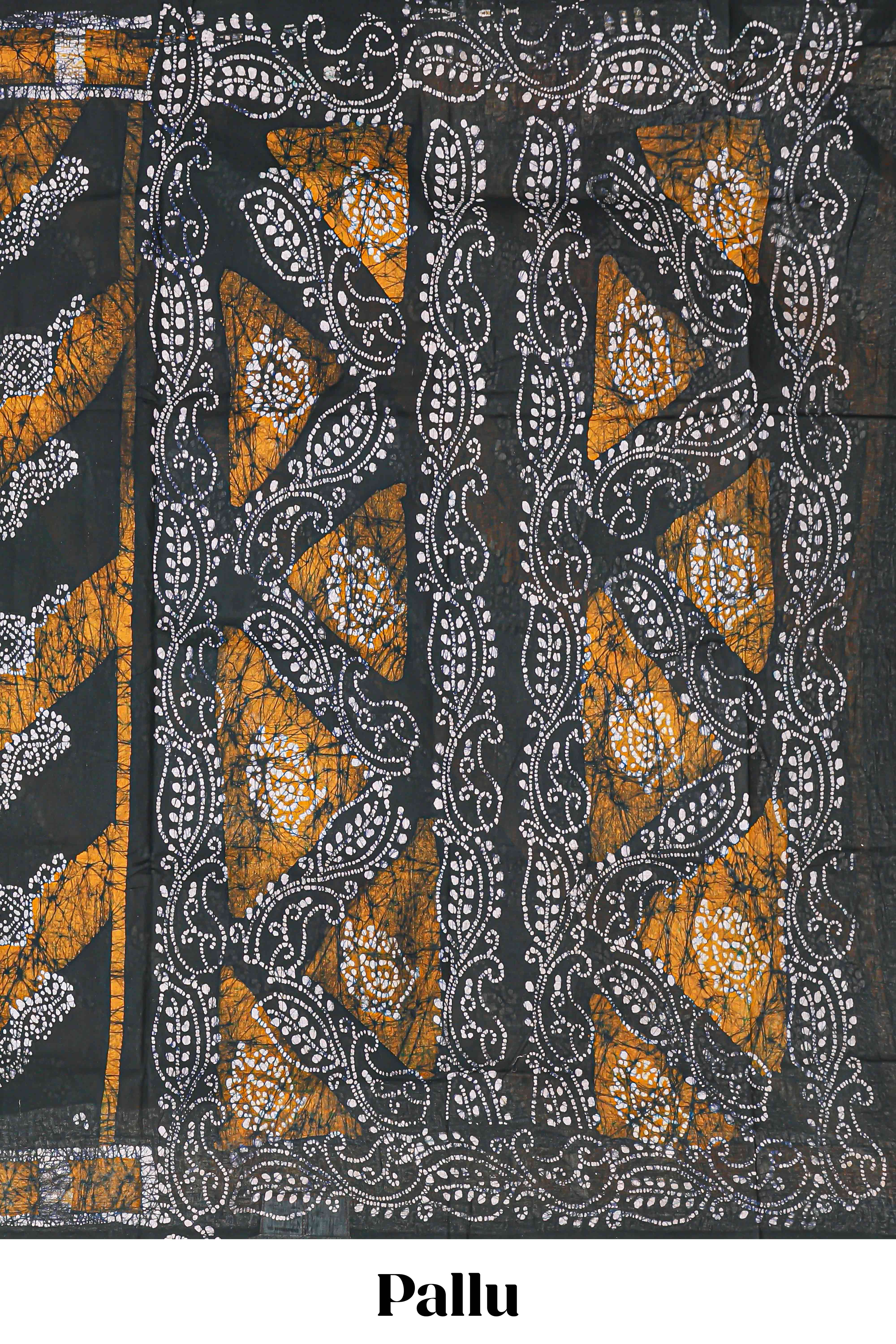 black batik print saree