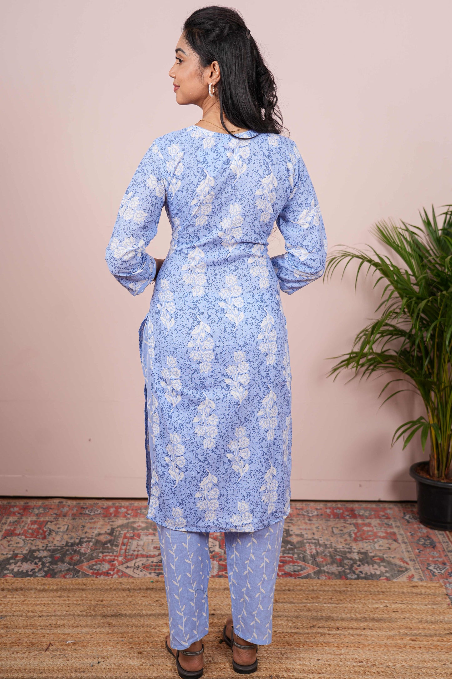blue festive ethnic outfit