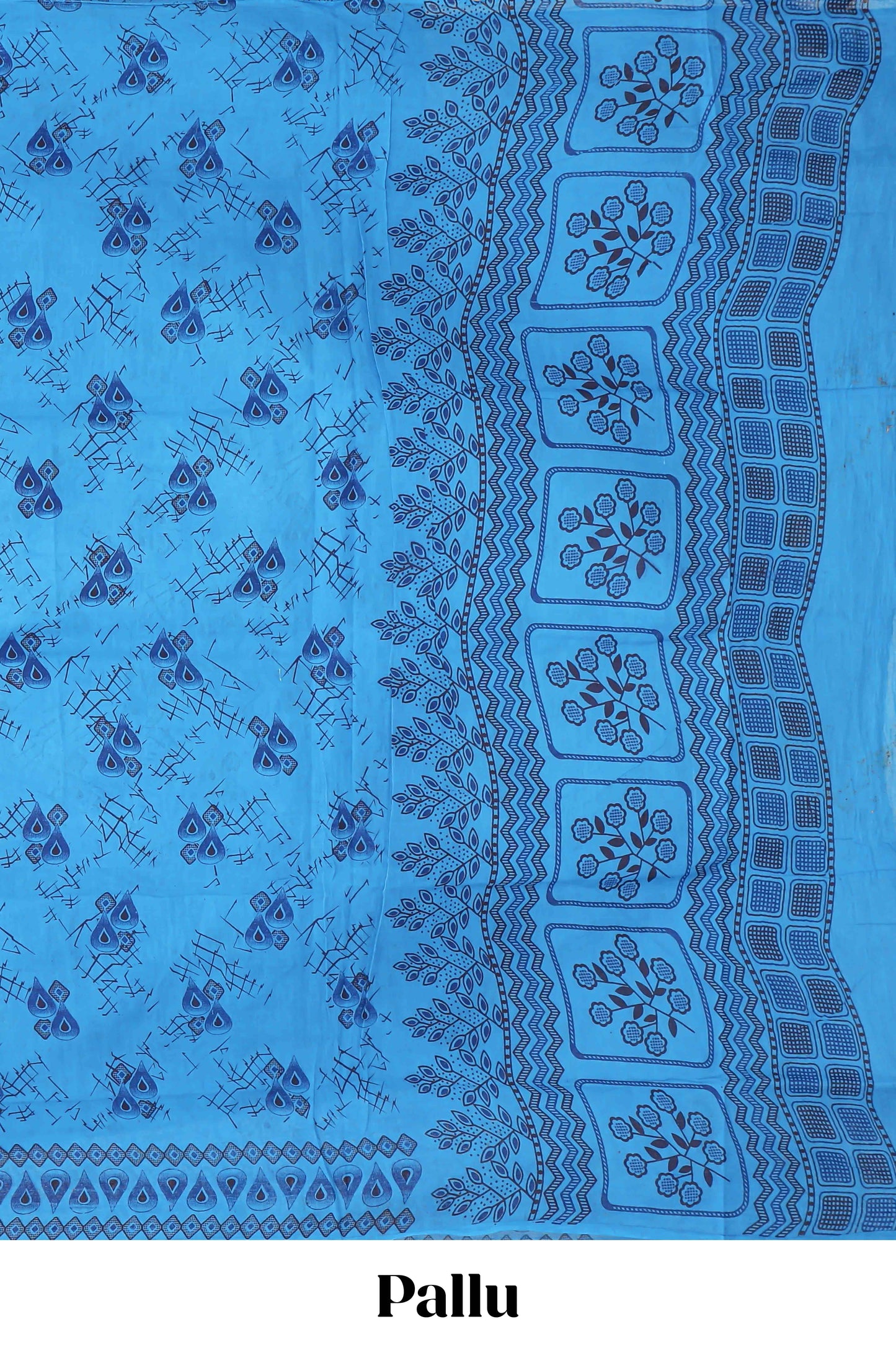 borderless floral design saree
