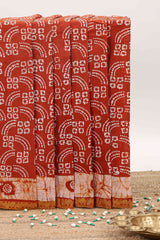 brick sungudi cotton saree
