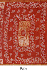 brick tie dye saree