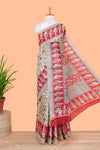 cream khadi cotton saree