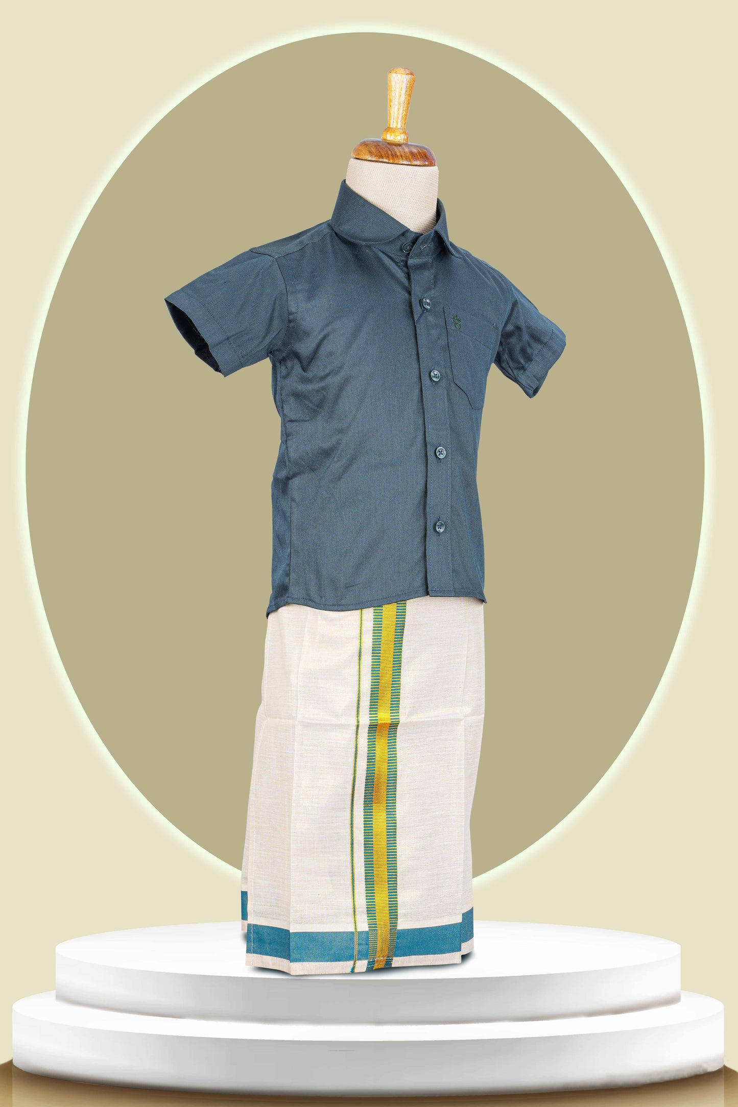 gold tissue fancy dhoti