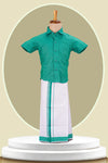 green boys dhoti set kids