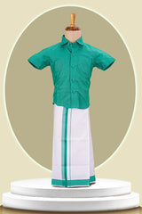 green boys dhoti set kids