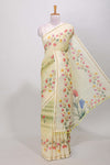 green floral print linen cotton