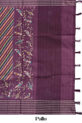 lavender pallu saree