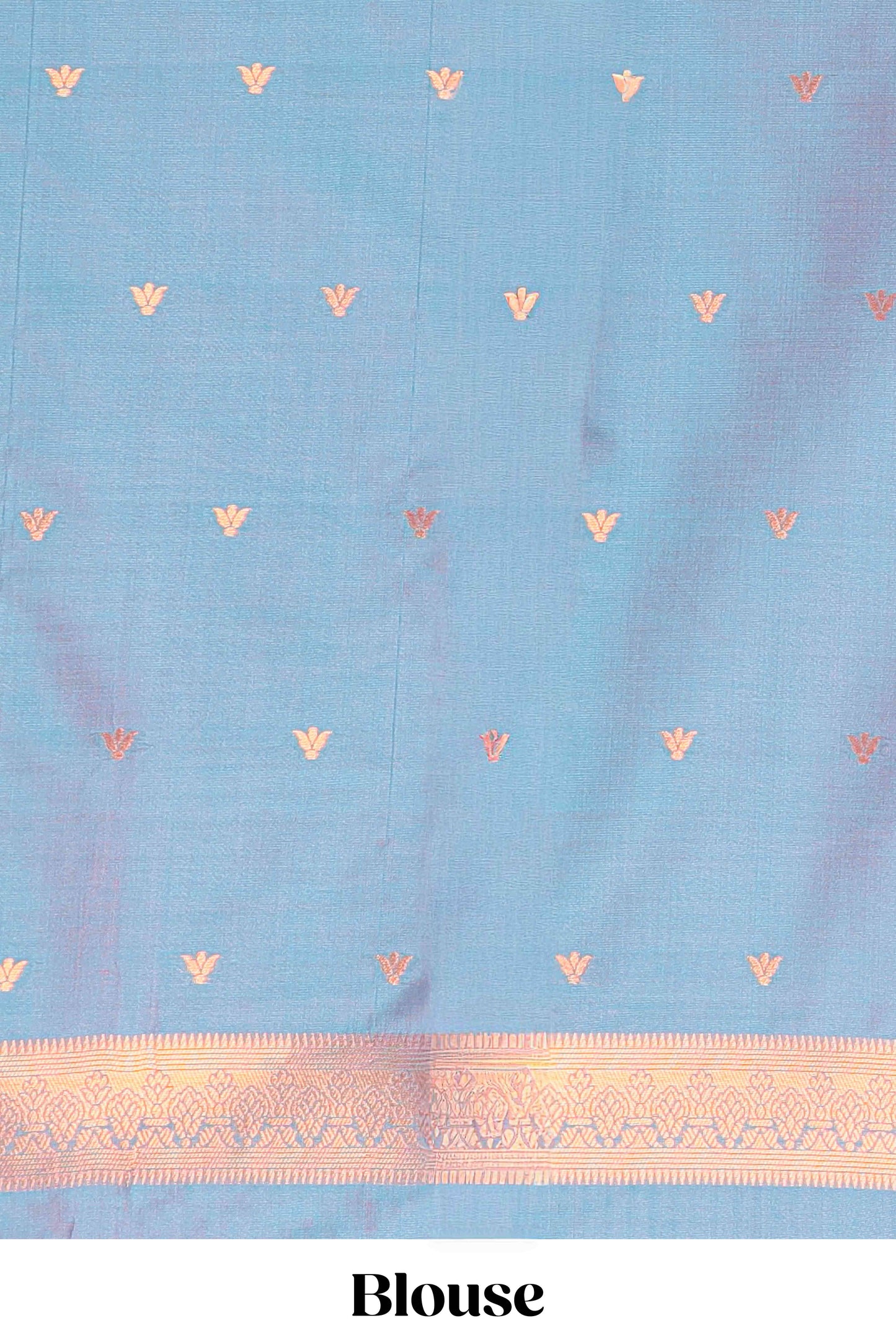 matching blue blouse with gold zari