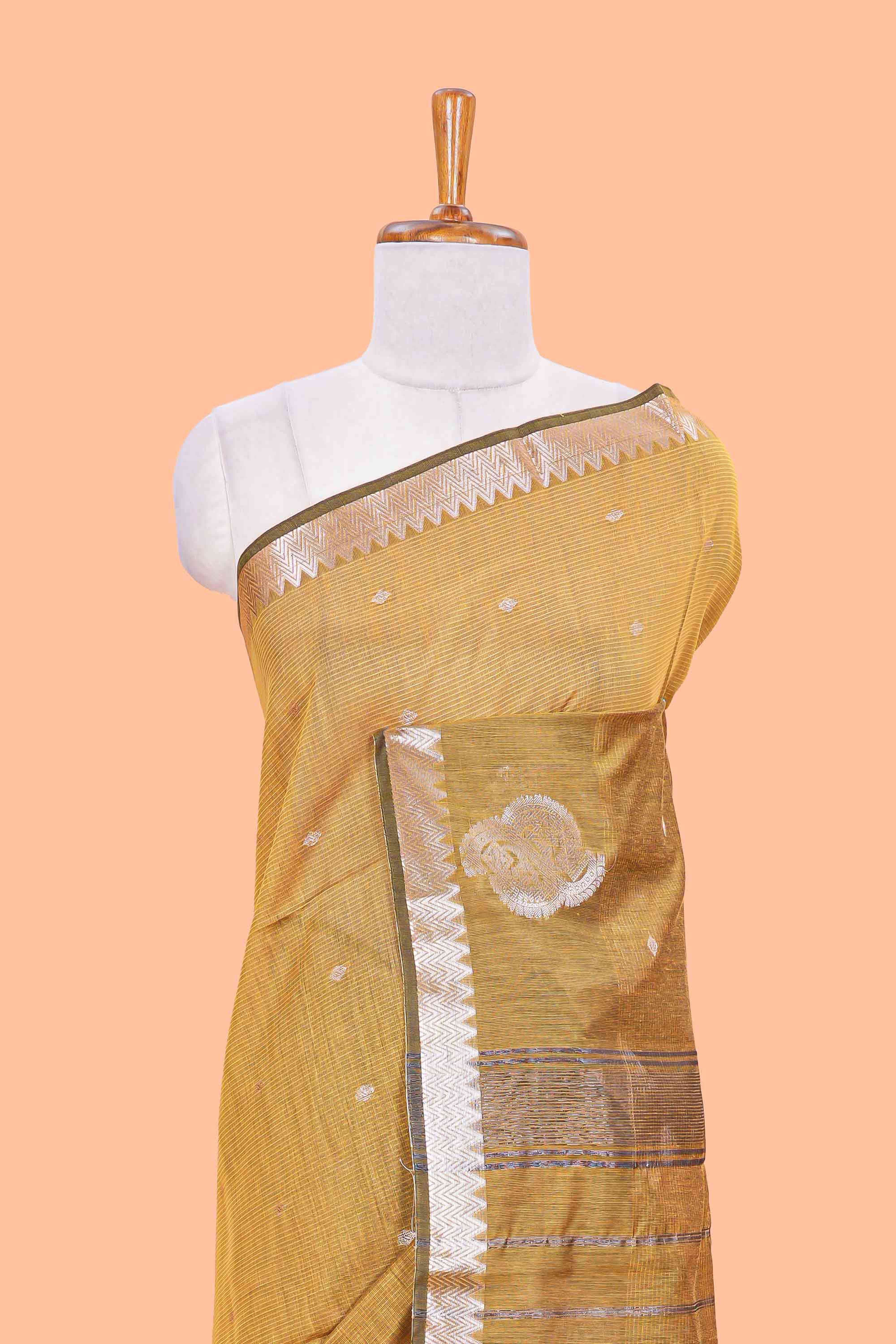 mustard Self zari border