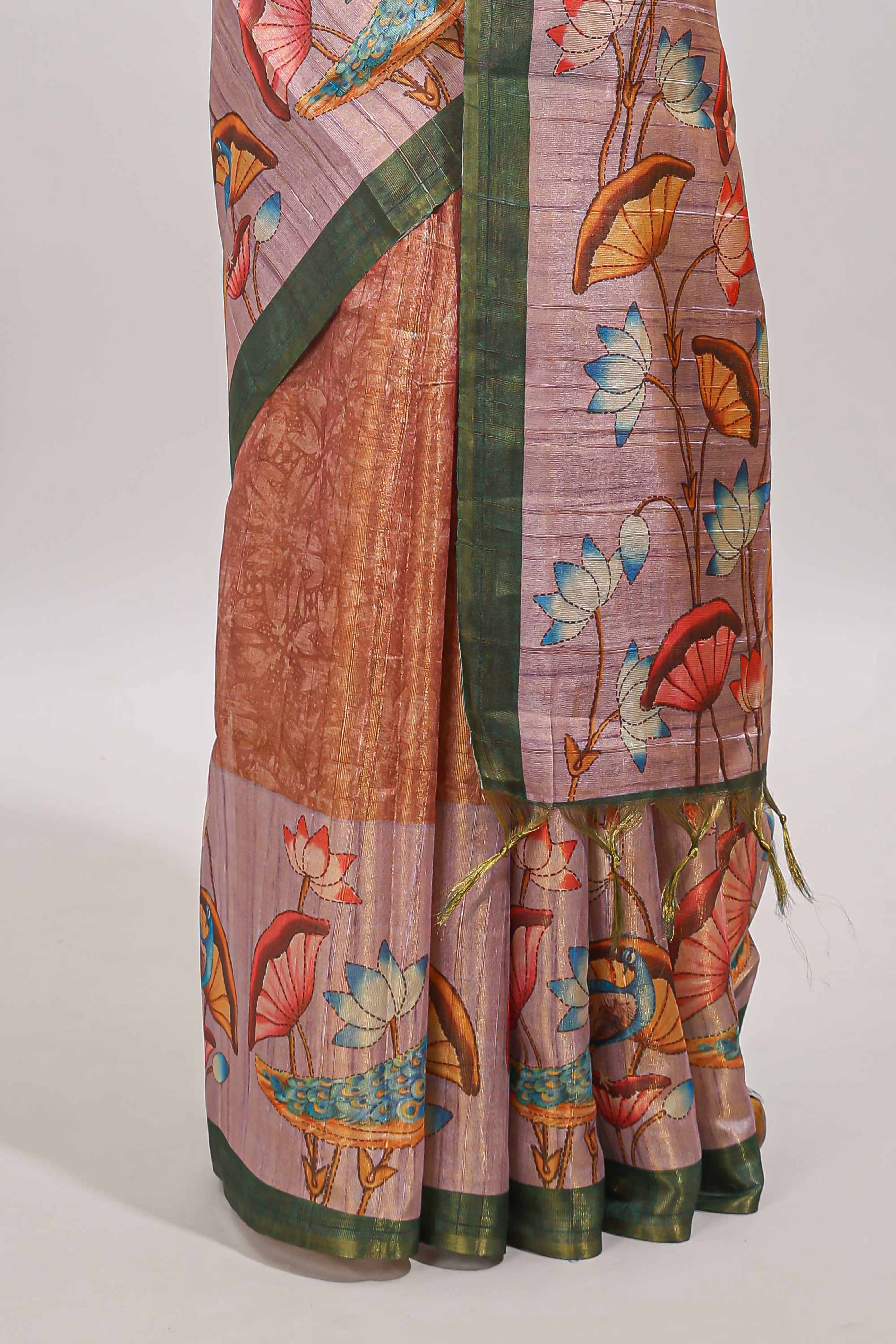 peacock border Coordinated blouse piece
