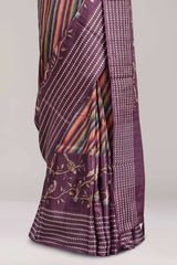 prinded lavender saree