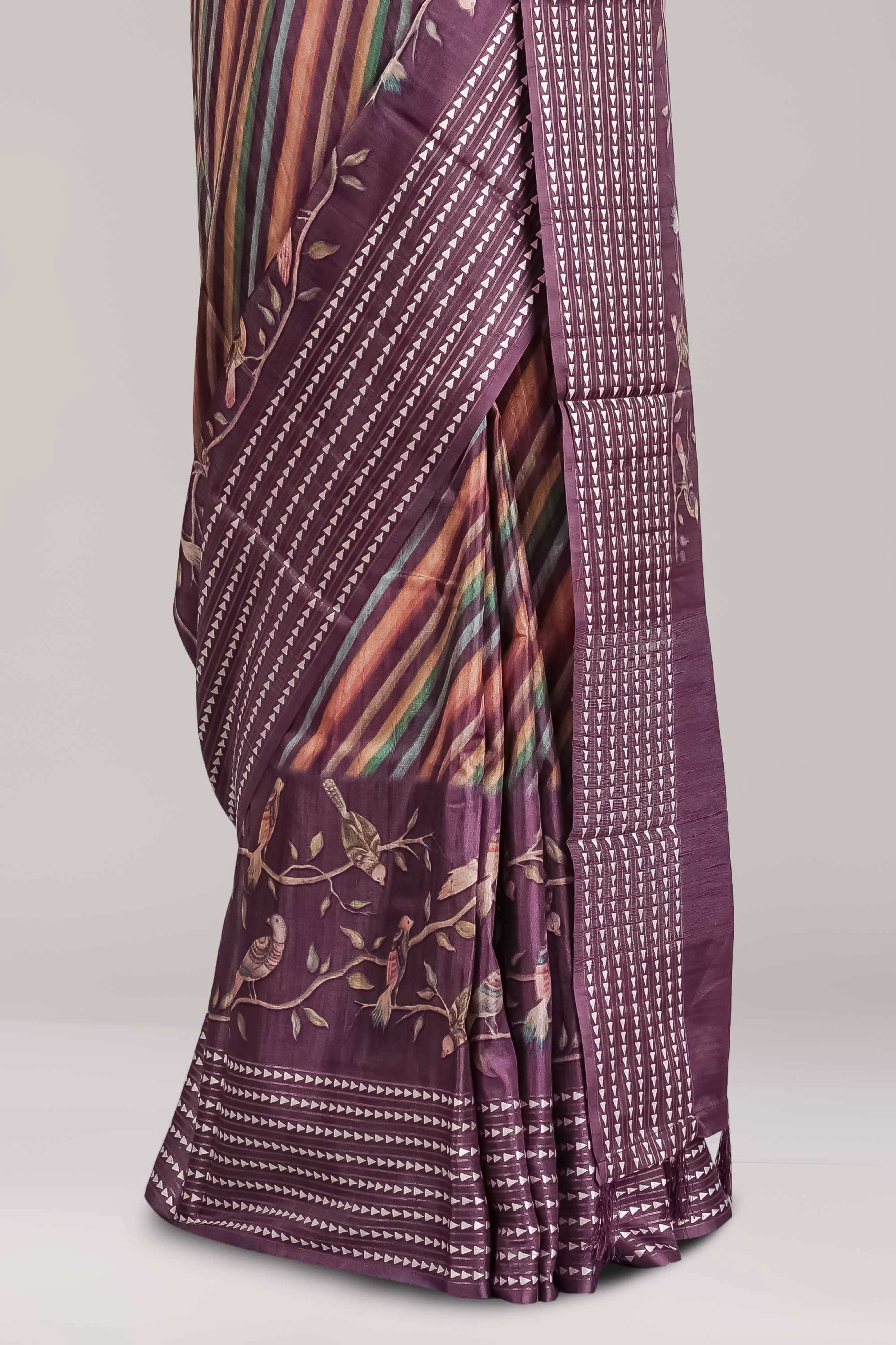 prinded lavender saree