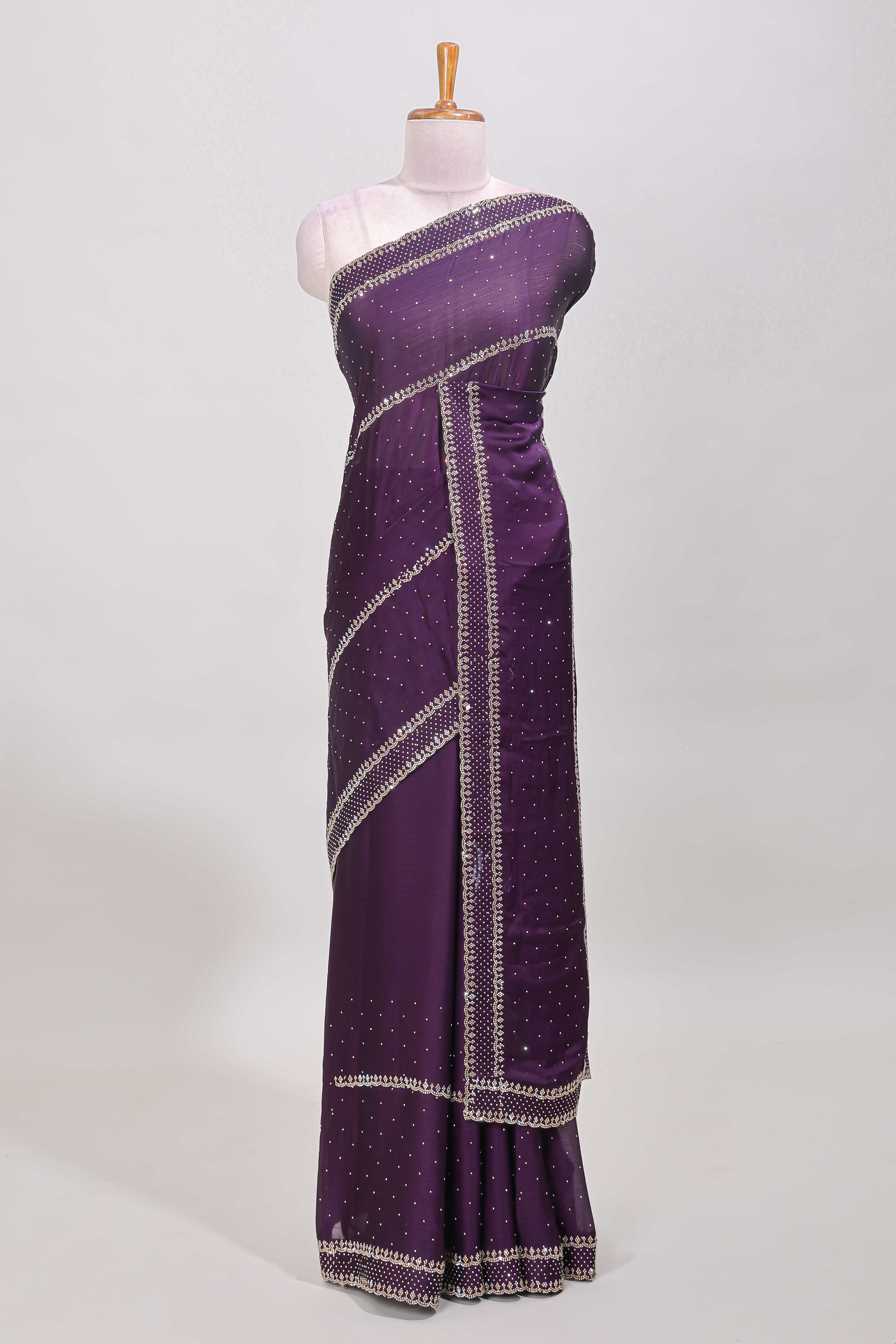 purple Scallop edged celebration attire