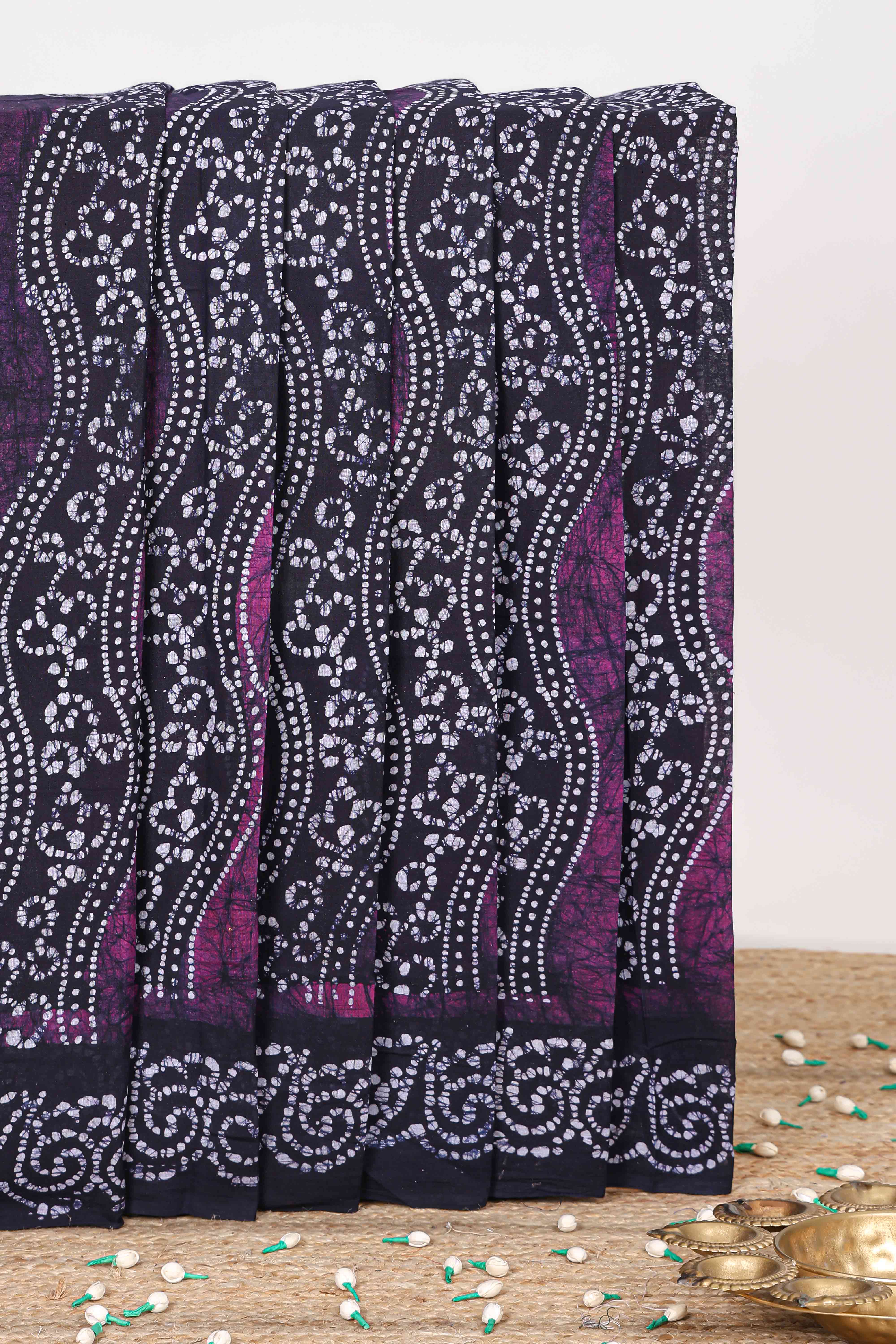 purple sungudi cotton saree