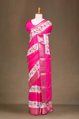 rani pink Floral printed border