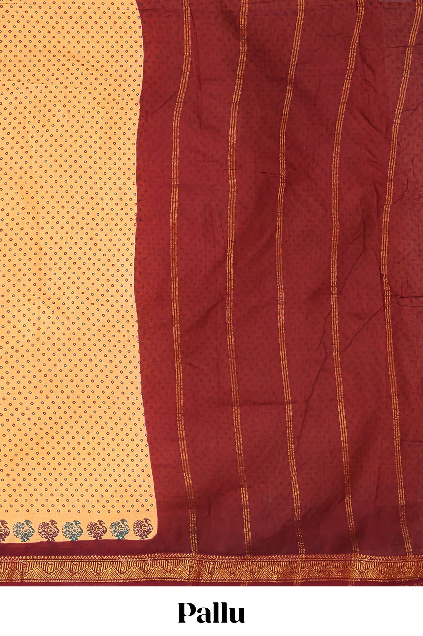 sandal geometric design saree